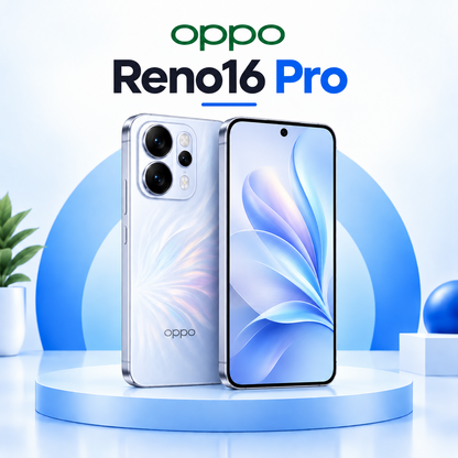 Reno16 Pro AI Phone Dual SIM 5G Pop White 12GB RAM 512GB With OPPO Enco Air4 + OPPO Magnetic Case - Middle East Version