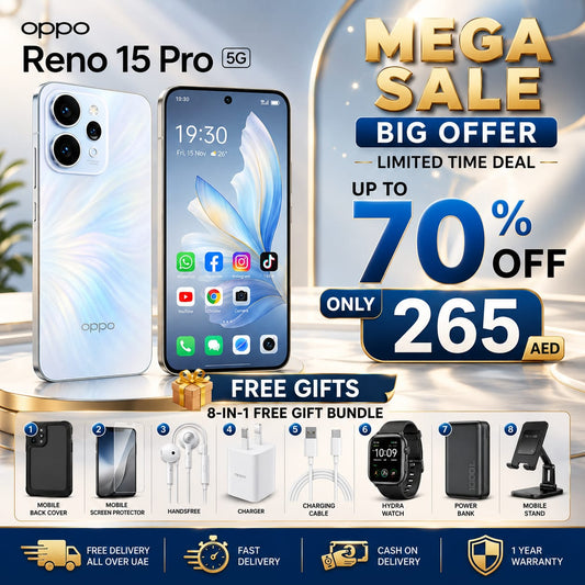 OPPO Reno 15 Pro 5G – 8-in-1 Free Gift Bundle